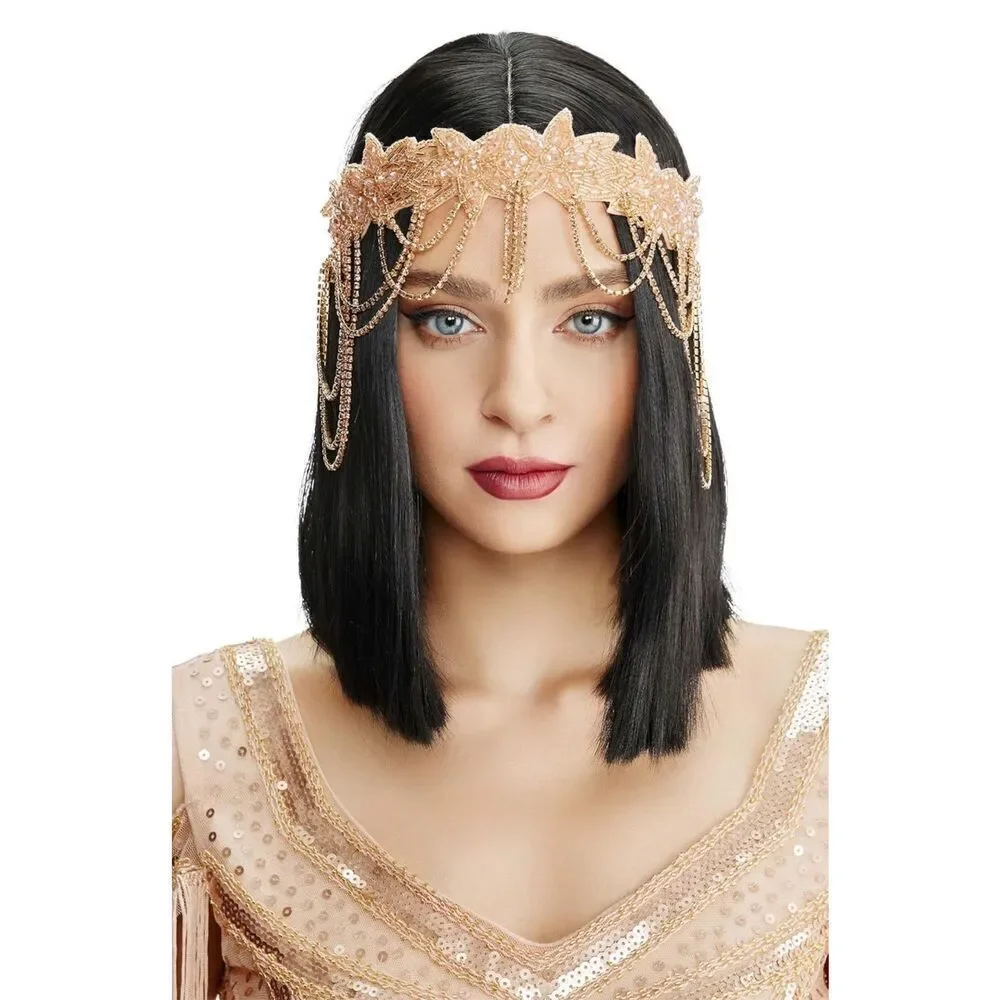 NWT 1920s Beaded Rhinestone Headband Flapper Gatsby
